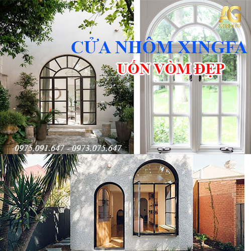 Gợi ý những mẫu cửa nhôm xingfa uốn vòm đẹp nhất 2024